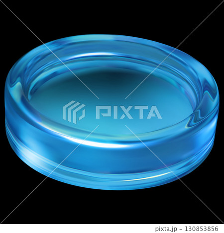 3D vector holographic glass coin blue effect, realistic transparent iridescent crystal circle, game token, casino chip 3D vector holographic glass coin blue effect, realistic transparent iridescent crystal circle, game token, casino chip 130853856