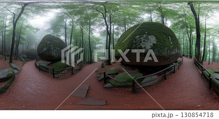 Enormous Mossy Boulders Forest Path Nature Trail Scenic View Way 360 Art Wood Park Walk Calm Trees Enormous Mossy Boulders Forest Path Nature Trail Scenic View Way 360 Art Wood Park Walk Calm Trees 130854718