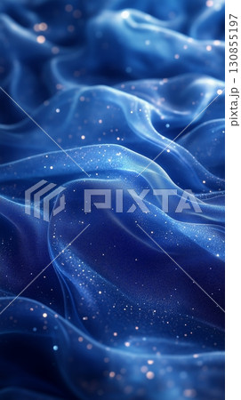 An abstract digital artwork, flowing energy waves with a blurry silky, translucent texture.  130855197