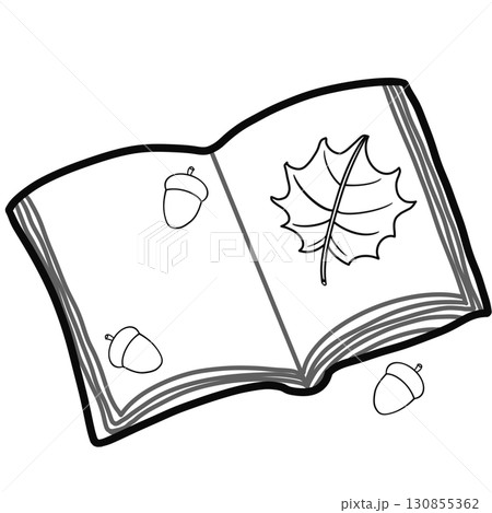 Minimalist Outline Drawing of a Autumn, Elegant Design, Cute hand drawn. 130855362