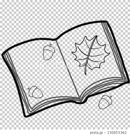 Minimalist Outline Drawing of a Autumn, Elegant Design, Cute hand drawn. 130855362