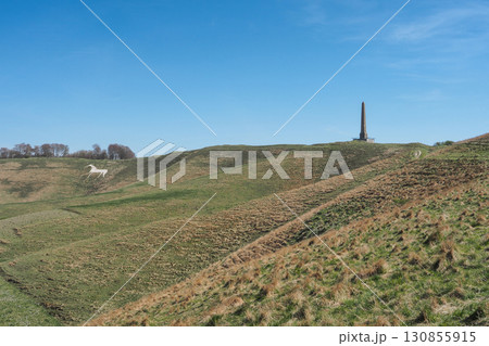Lansdowne Monument, Cherhill Monument, with Cherhill White Horse, Wiltshire Lansdowne Monument, Cherhill Monument, with Cherhill White Horse, Wiltshire 130855915