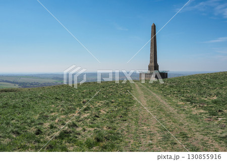 The 38m Lansdowne Monument, Cherhill Monument, on Oldbury Castle, Wiltshire 130855916
