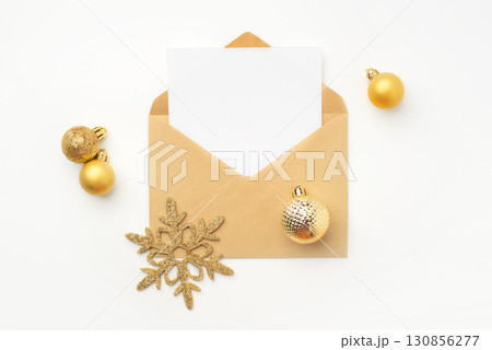 Christmas envelope with place for text on white background 130856277