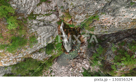 Aerial Drone View of Grunas Waterfall in Theth Aerial Drone View of Grunas Waterfall in Theth 130856324