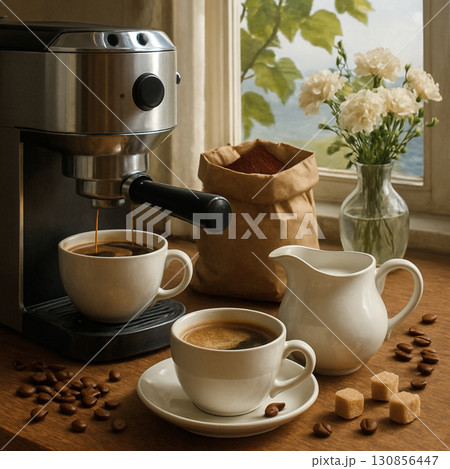 coffee in a cafe 130856447