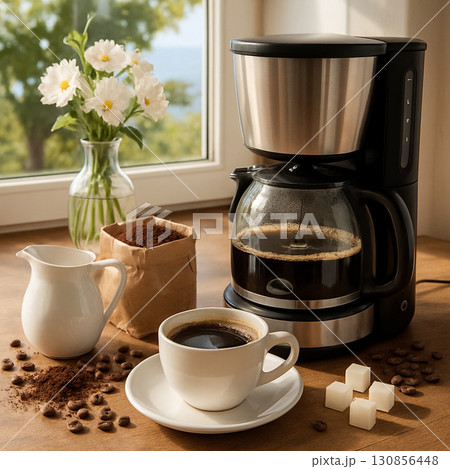coffee drip coffee in coffee shop 130856448