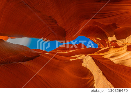 アメリカ　アリゾナ州のロウワーアンテロープキャニオンの風景　グランドキャニオン　グランドサークル 130856470