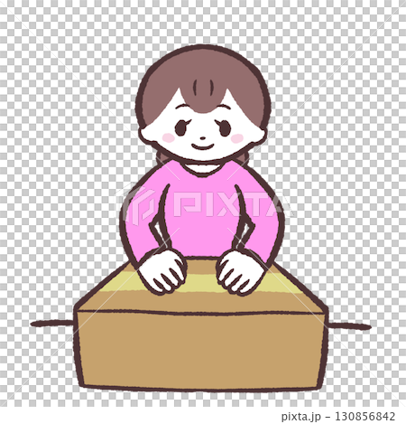 一位女士關閉紙箱的插圖 130856842