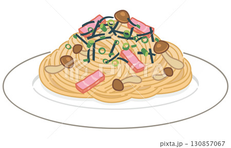 きのことベーコンの和風パスタ （フォークなし） 130857067