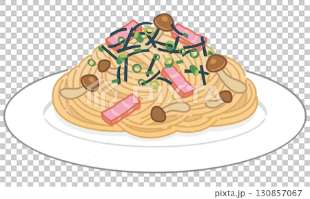 きのことベーコンの和風パスタ （フォークなし） 130857067