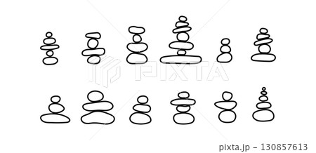 Balanced stone cairns Balanced stone cairns 130857613