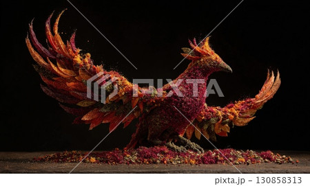 rooster on fire 130858313