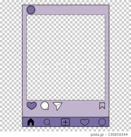 Instagram(インスタ)風フレーム_紫、推し色 Instagram(インスタ)風フレーム_紫、推し色 130858344