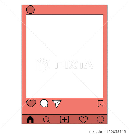 Instagram（インスタ）風フレーム＿赤、推し色 130858346