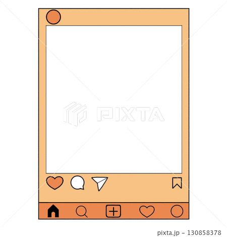 Instagram（インスタ）風フレーム＿オレンジ色、推し色 130858378