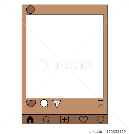 Instagram（インスタ）風フレーム＿茶色、推し色 130858379