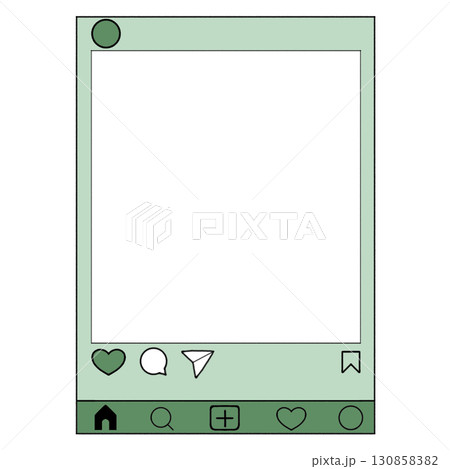 Instagram(インスタ)風フレーム_緑、薄緑、推し色 Instagram(インスタ)風フレーム_緑、薄緑、推し色 130858382