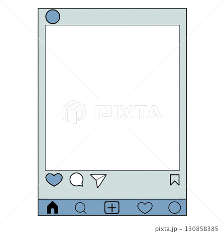 Instagram（インスタ）風フレーム＿水色、推し色 130858385