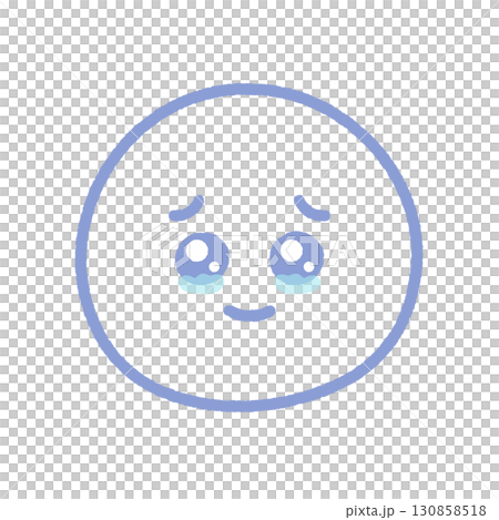手書きのうるうるした涙目で笑っているかわいい絵文字 - 喜ぶ・嬉しい・感動の表情の線画のイラスト 手書きのうるうるした涙目で笑っているかわいい絵文字 - 喜ぶ・嬉しい・感動の表情の線画のイラスト 130858518