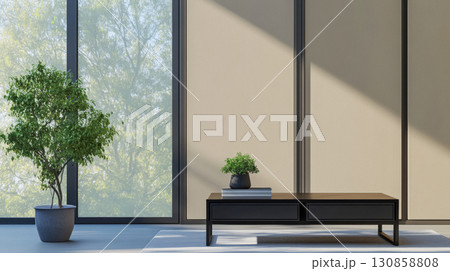 Modern living room interior with natural light and stylish furniture in a contemporary home Modern living room interior with natural light and stylish furniture in a contemporary home 130858808