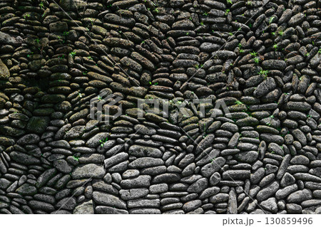 Background surface of perfectly placed stones wall 130859496