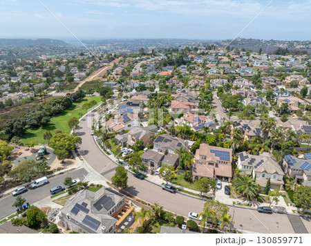 Aerial view houses in Carlsbad in land, North County San Diego Aerial view houses in Carlsbad in land, North County San Diego 130859771