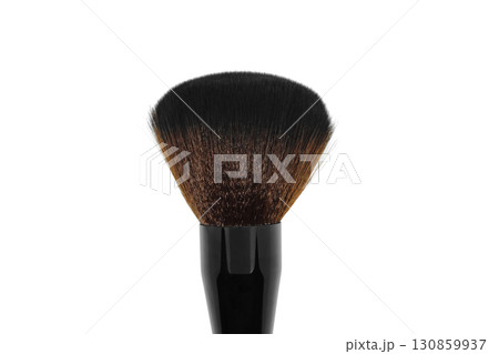 Black makeup with brown shade brush isolated on white background surface Black makeup with brown shade brush isolated on white background surface 130859937