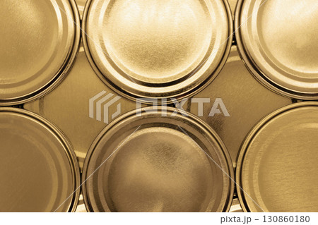 Golden jar lids background 130860180