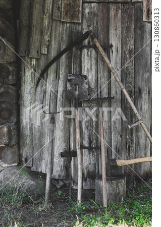 Old garden working rural tools Old garden working rural tools 130860313