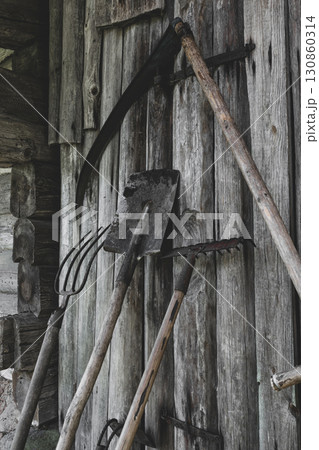 Old garden working rural tools Old garden working rural tools 130860314