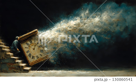 Witness to Time: Clock in Decayのイラスト素材 [130860541] - PIXTA