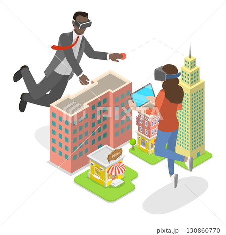 3D Isometric Flat Vector Illustration of Virtual Reality Technologies, Future Innovations. Item 2 3D Isometric Flat Vector Illustration of Virtual Reality Technologies, Future Innovations. Item 2 130860770