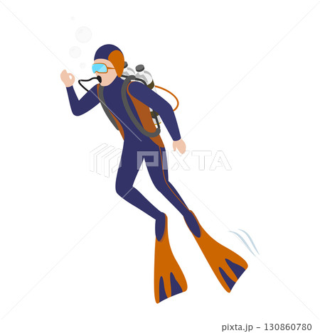3D Isometric Flat Vector Set of Scuba Divers, Marine Exploring People. Item 2 3D Isometric Flat Vector Set of Scuba Divers, Marine Exploring People. Item 2 130860780