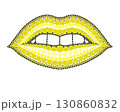 A drawing of lips made of colored circles and dots. Drawing in mandala style. 130860832