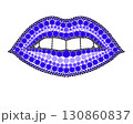A drawing of lips made of colored circles and dots. Drawing in mandala style. 130860837