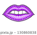 A drawing of lips made of colored circles and dots. Drawing in mandala style. 130860838
