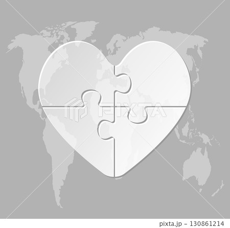 Infographic 4 options, heart, puzzle pieces 130861214