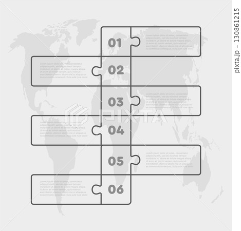 Puzzle timeline infographic process on 4 parts 130861215