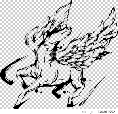 飛馬水墨畫插圖 飛馬水墨畫插圖 130861552