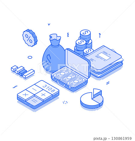 Business investment financial savings make money isometric vector illustration Business investment financial savings make money isometric vector illustration 130861959