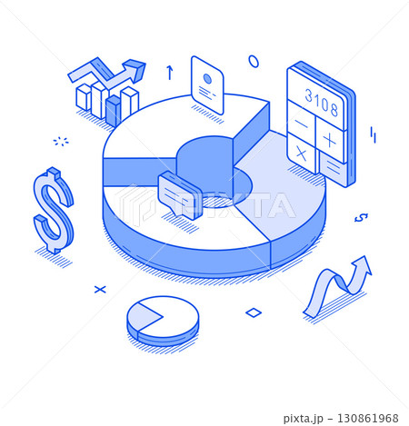 Business statistic financial accounting budget balance analyzing isometric vector illustration Business statistic financial accounting budget balance analyzing isometric vector illustration 130861968