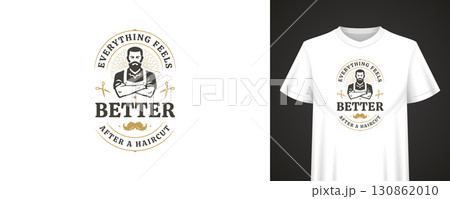 Everything Feels Better After a Haircut Quote Design for Barbershop T-Shirt with Beard Icon Style Everything Feels Better After a Haircut Quote Design for Barbershop T-Shirt with Beard Icon Style 130862010