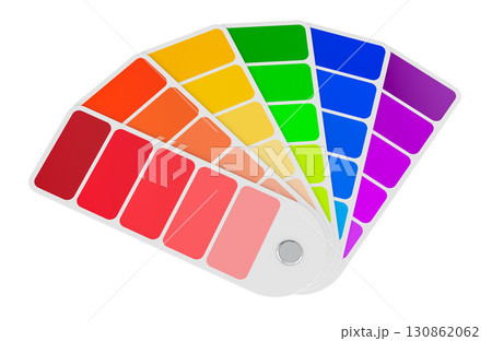 Pantone color palette, fan of color swatches. 3D rendering Pantone color palette, fan of color swatches. 3D rendering 130862062