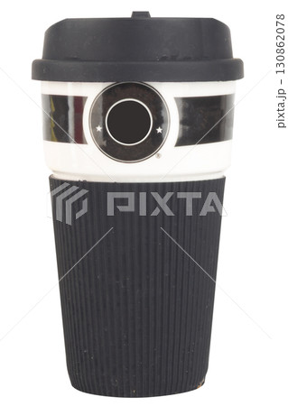 Black Coffee Cup Isolated on White Background 130862078