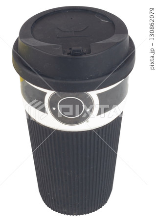 Black Coffee Cup Isolated on White Background 130862079