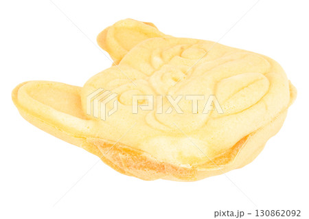 Cute Wolf Shaped Bread on White Background Creative Bakery Concept 130862092