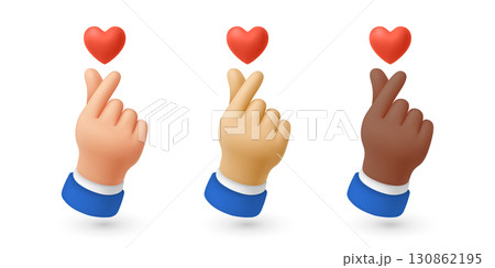 Vector 3d Finger Heart Hand Gesture Set. Korean Finger Heart Illustration Showing Love and Appreciation. Cute Hand Gestures for Social Media, K-Pop, Messaging Design. Realistic Vector Icons Vector 3d Finger Heart Hand Gesture Set. Korean Finger Heart Illustration Showing Love and Appreciation. Cute Hand Gestures for Social Media, K-Pop, Messaging Design. Realistic Vector Icons 130862195