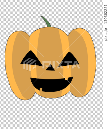 Halloween Jack-o'-lantern (with shading) / Smiling / Transparent background PNG Halloween Jack-o'-lantern (with shading) / Smiling / Transparent background PNG 130862221