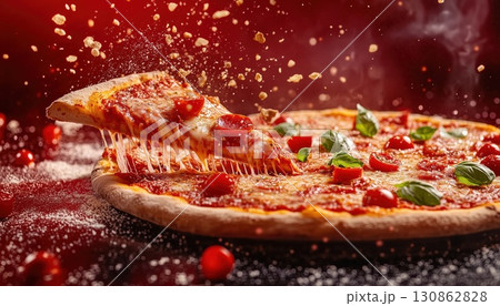 Capture The Stillness Of A Pizza Maker Crafting A Fresh Pizza 130862828